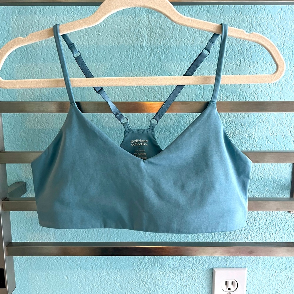 Girlfriend collective bralette in pale blue